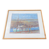 Impressionist Painting of a Fishing Port