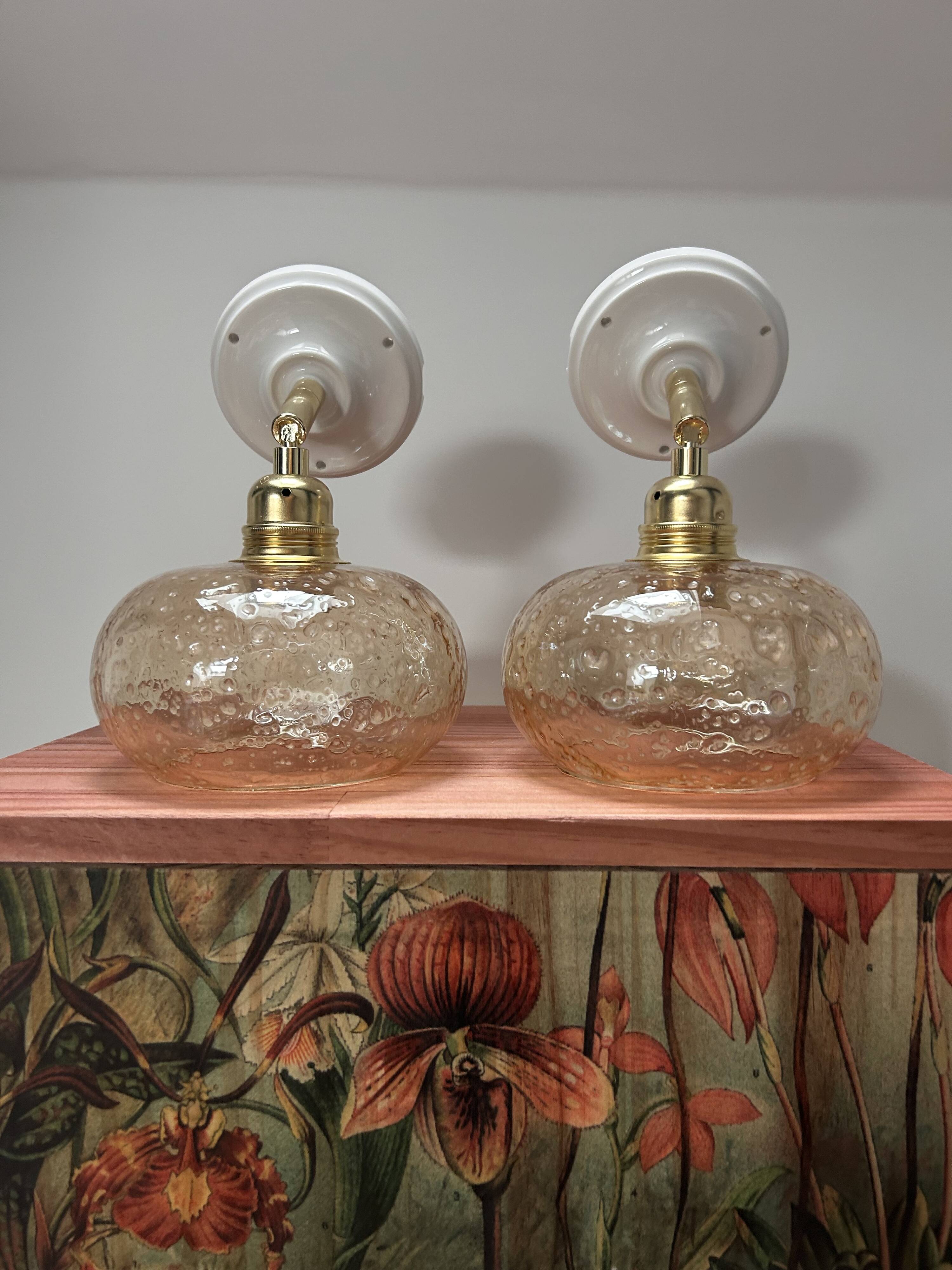 Pair of golden wall lights