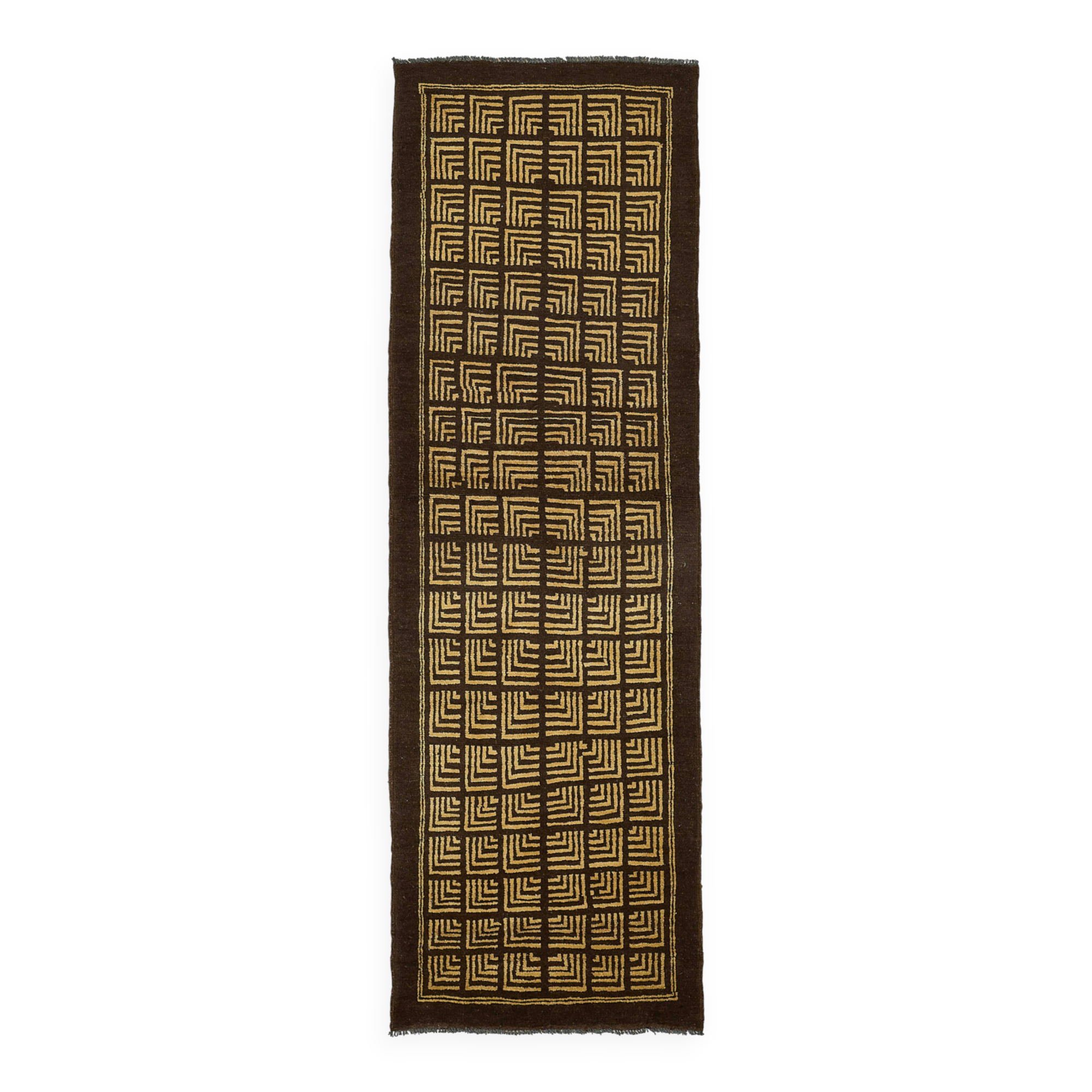 Tapis Oushak en laine noué à la main turc 73 cm x 232 cm