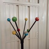 Coat rack parrot locker multicolored balls circa 50