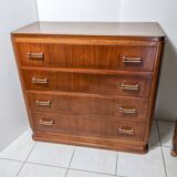 Commode de banquier d'époque art déco circa 1920 en acajou et placage d'acajou