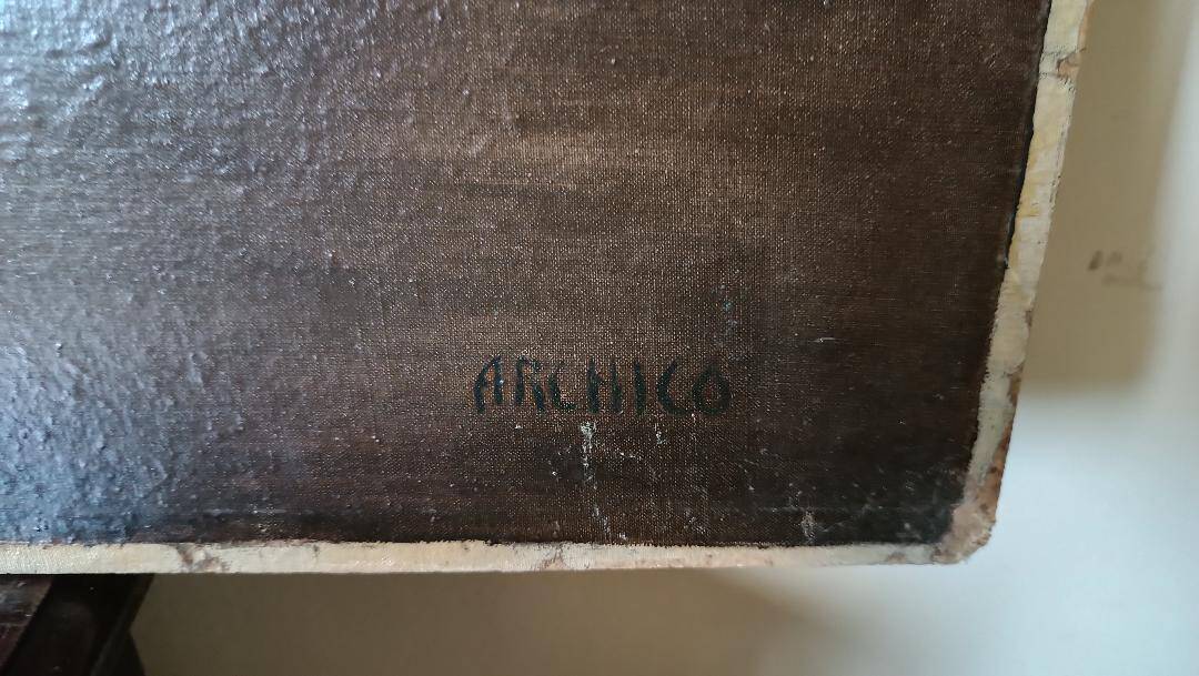 Large oil painting on canvas - Vase with flowers - Still life - Ita