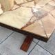 Table basse en opus de marbre vintage années 60-70