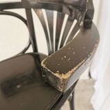 Chaise de bar vintage en bois courbé noir, style Thonet, milieu du XXe siècle (années 1970)