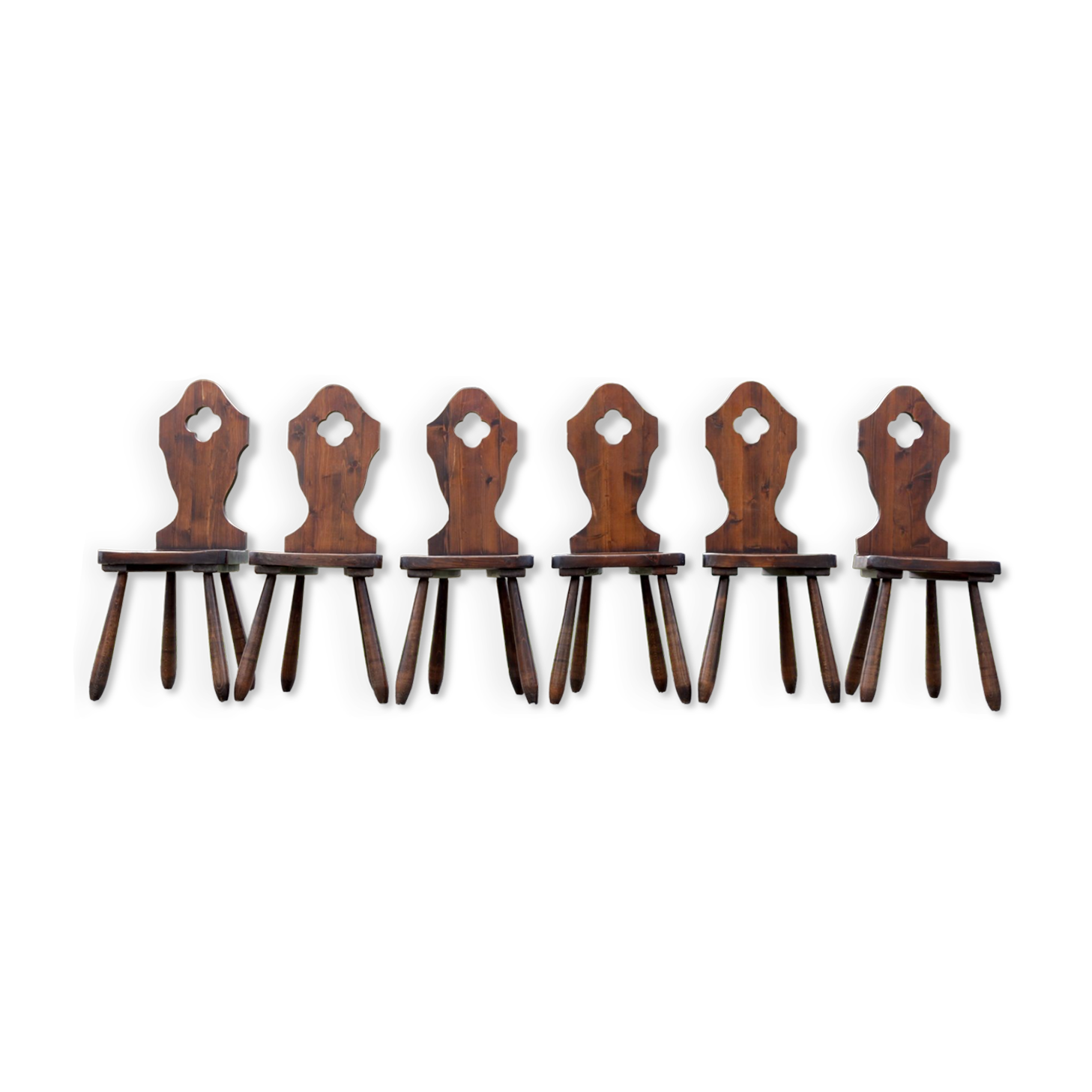 Série de six chaises brutaliste