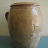 Old glazed stoneware pot rustic decor old french stoneware pot vase