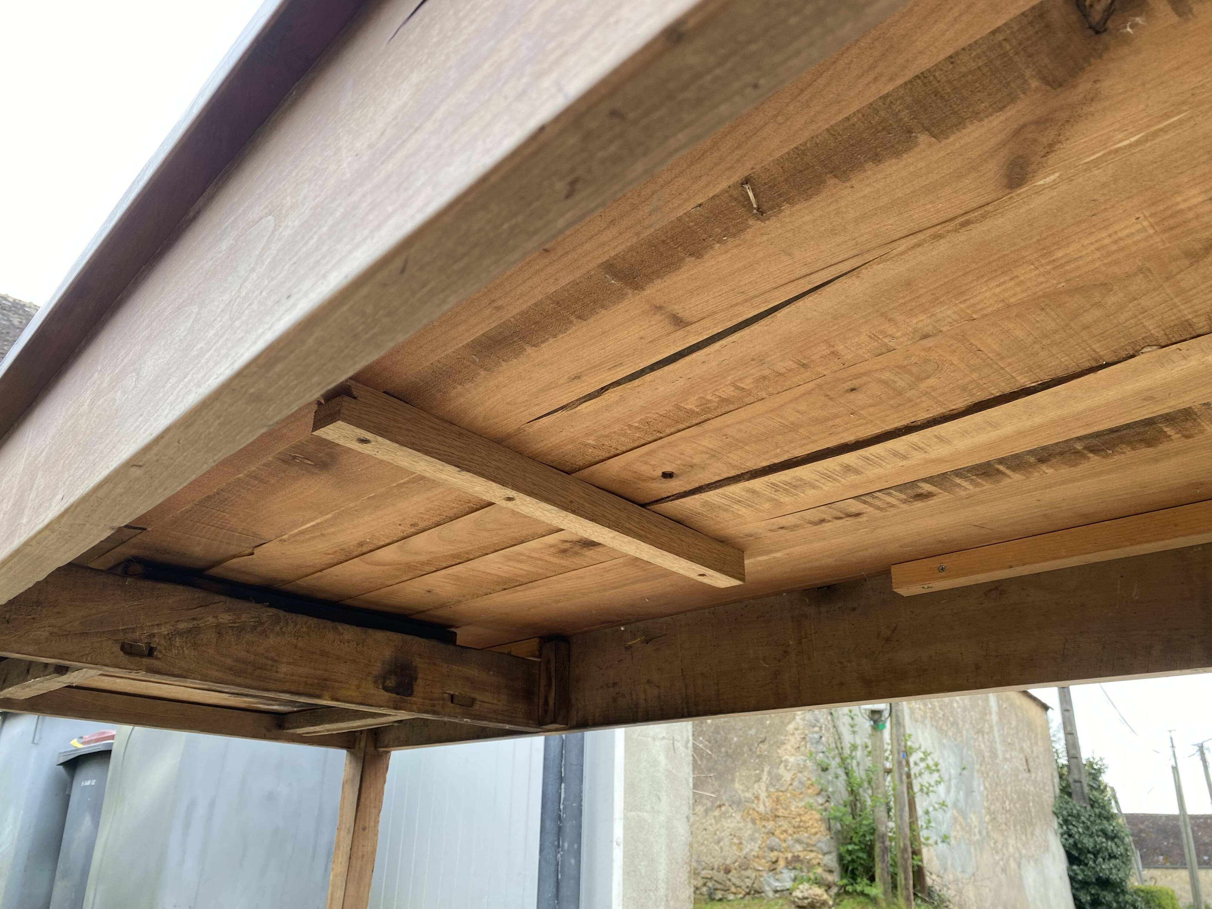 Table de ferme à repas à manger sam en bois massif 1 tiroir 1930 209x80cm