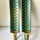 Swedish Grace Pair of Wall Candle holders Sconces in painted metal & b