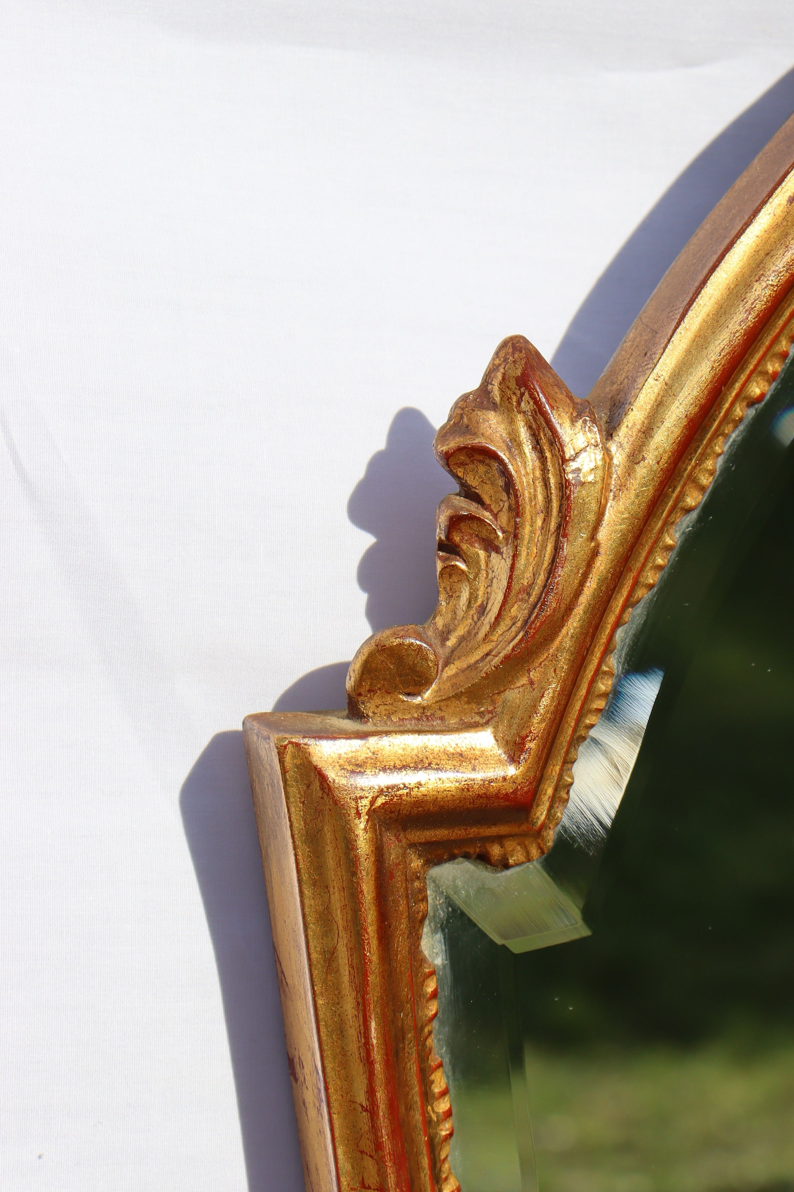 Deknudt, Vintage golden mirror Louis XV style   48x93cm