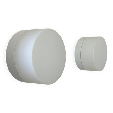 Pair of vintage porcelain and opaline wall lights, France 1970