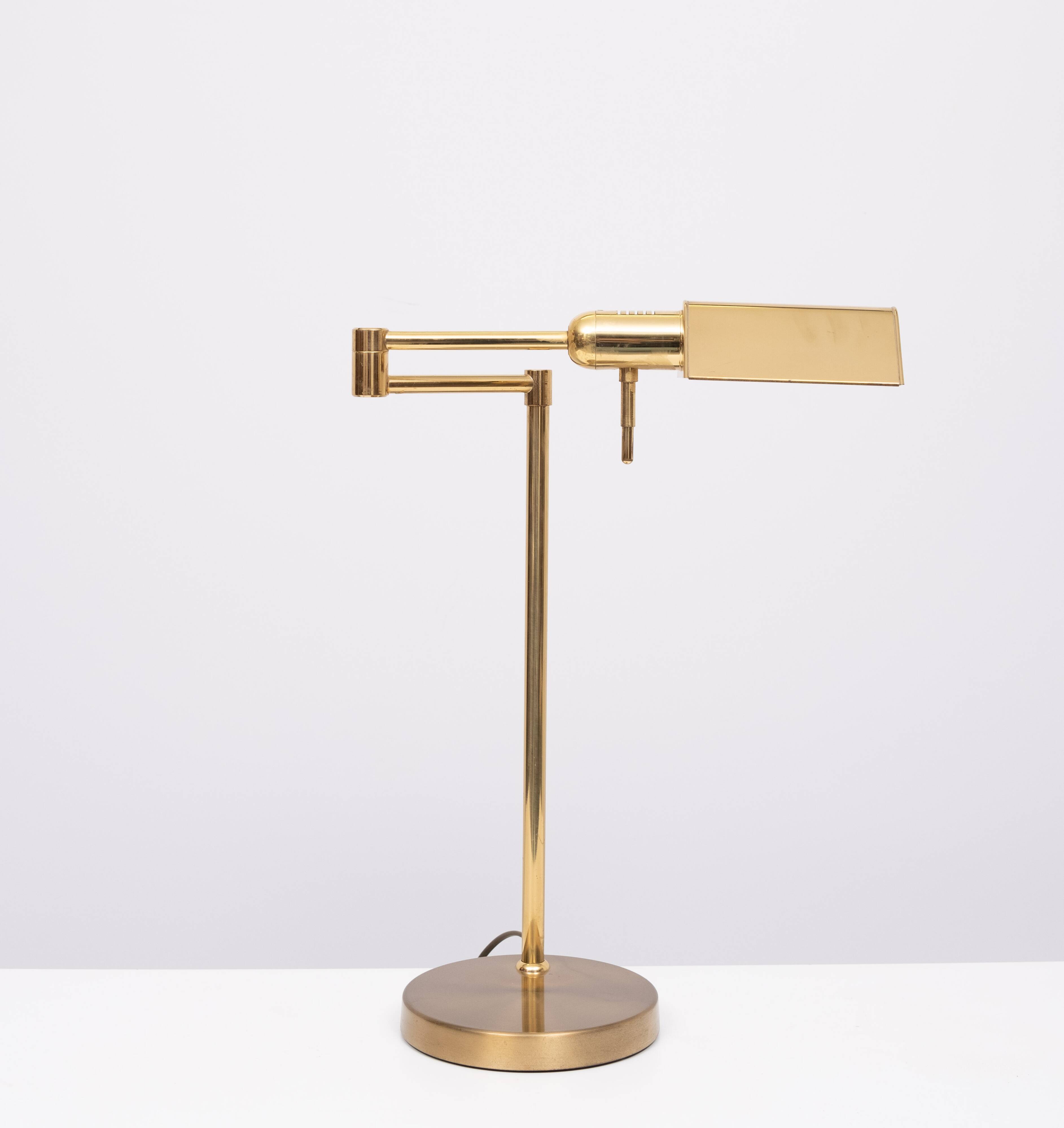 Herda Brass swing arm Desk Lamp 1980s