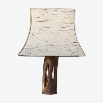 Lampe en bois ajourée vintage années 60