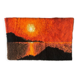 Vintage wall tapestry carpet 1970 wool