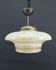Modernist Art Deco pendant light in acid-etched “cloud” glass, France, Circa 1930