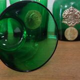 Set of 8 Dubonnet water glasses, vintage Louis d'or piece and bottle