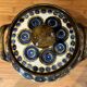 Enameled stoneware pot with lid