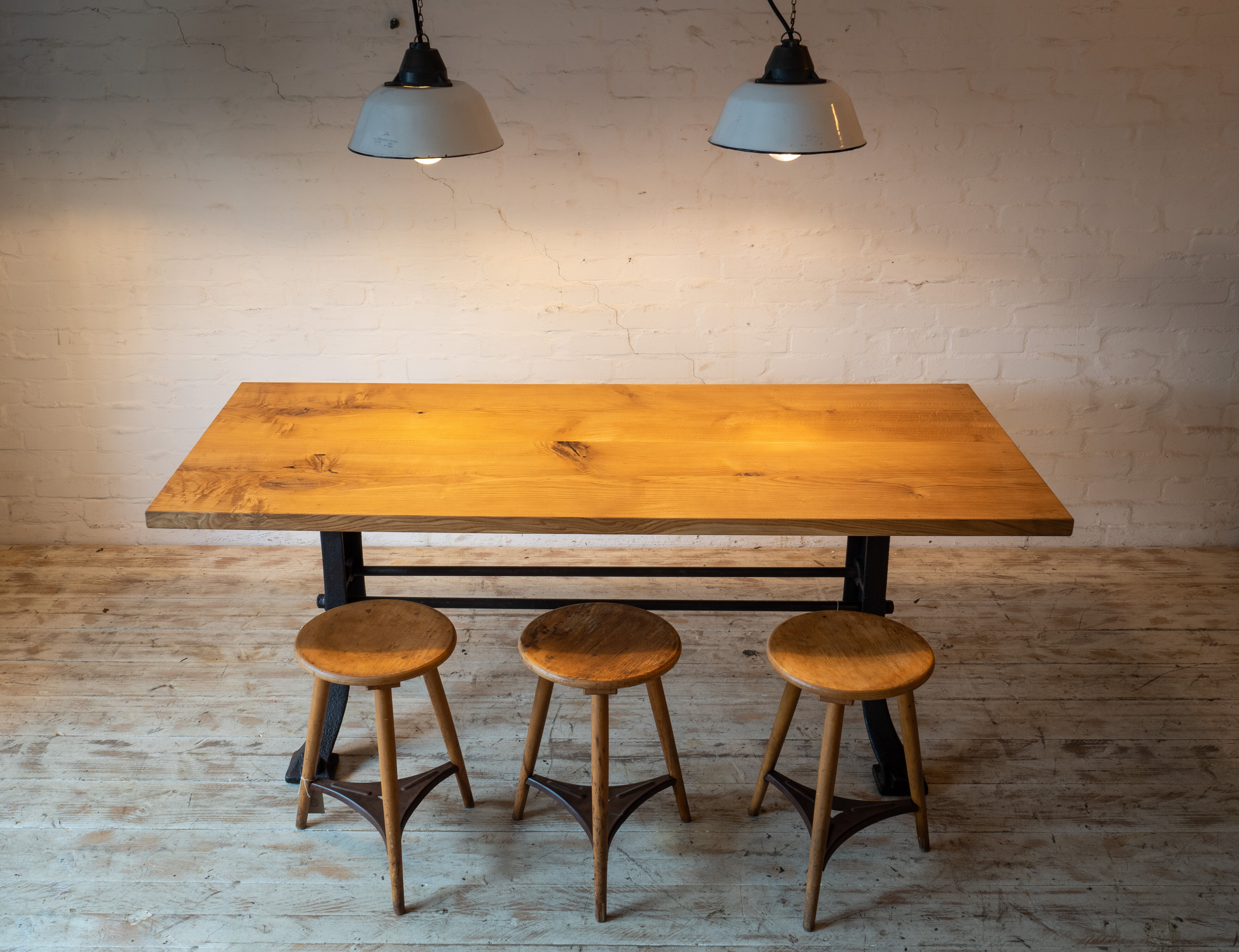 Industrial table oak