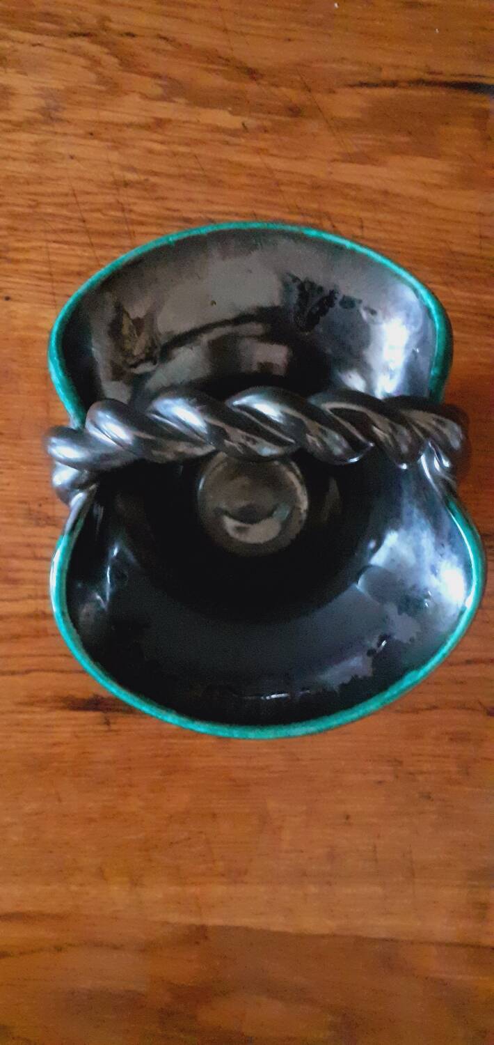 Ceramic bowl, basket from the 50s by Accolay Yonne