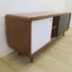 Black and white teak sideboard, 1960s