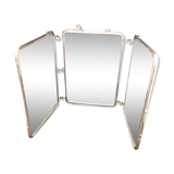 Bevelled triptych barber mirror 57x16cm