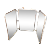 Bevelled triptych barber mirror 57x16cm