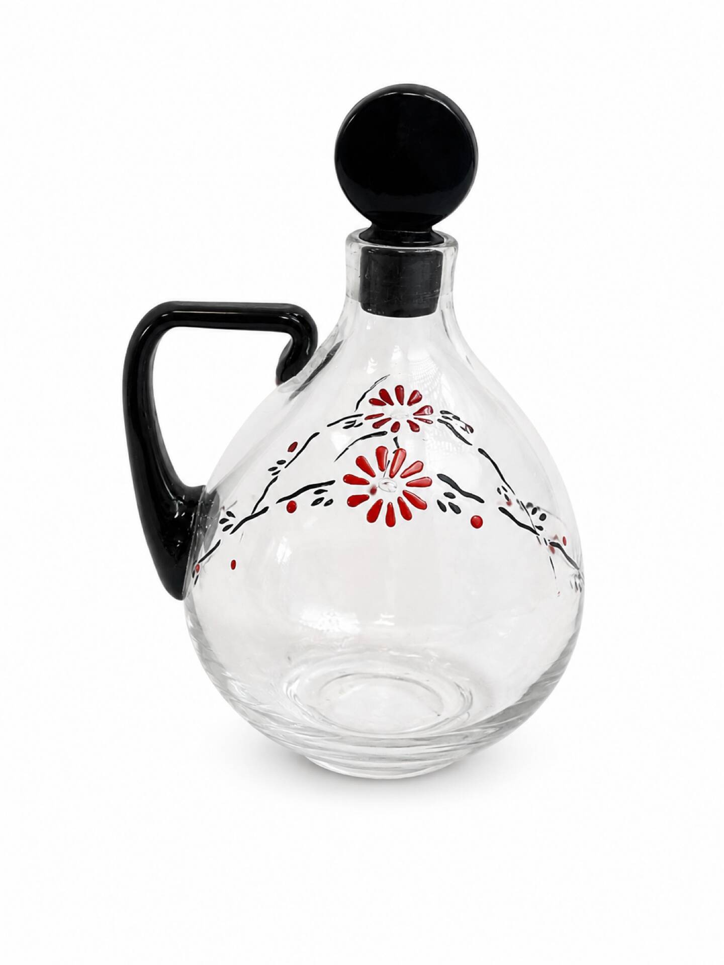 Enamelled glass carafe 1920