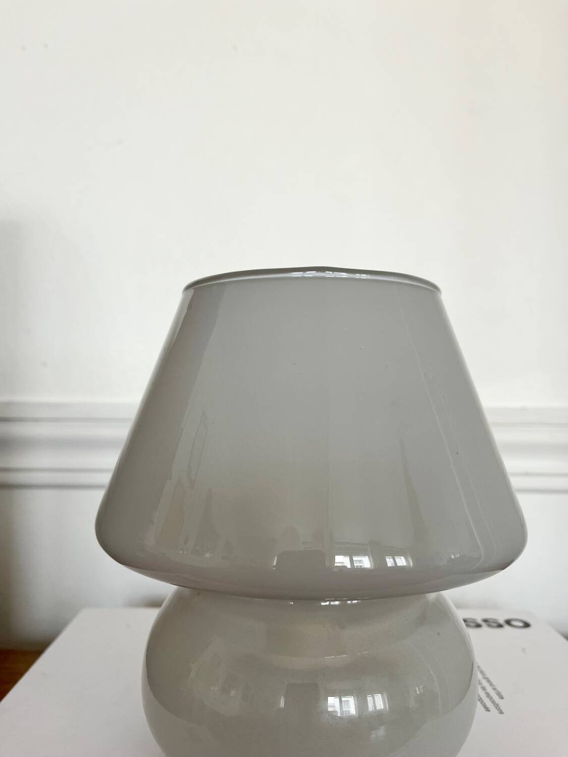 Blown glass mushroom lamp
