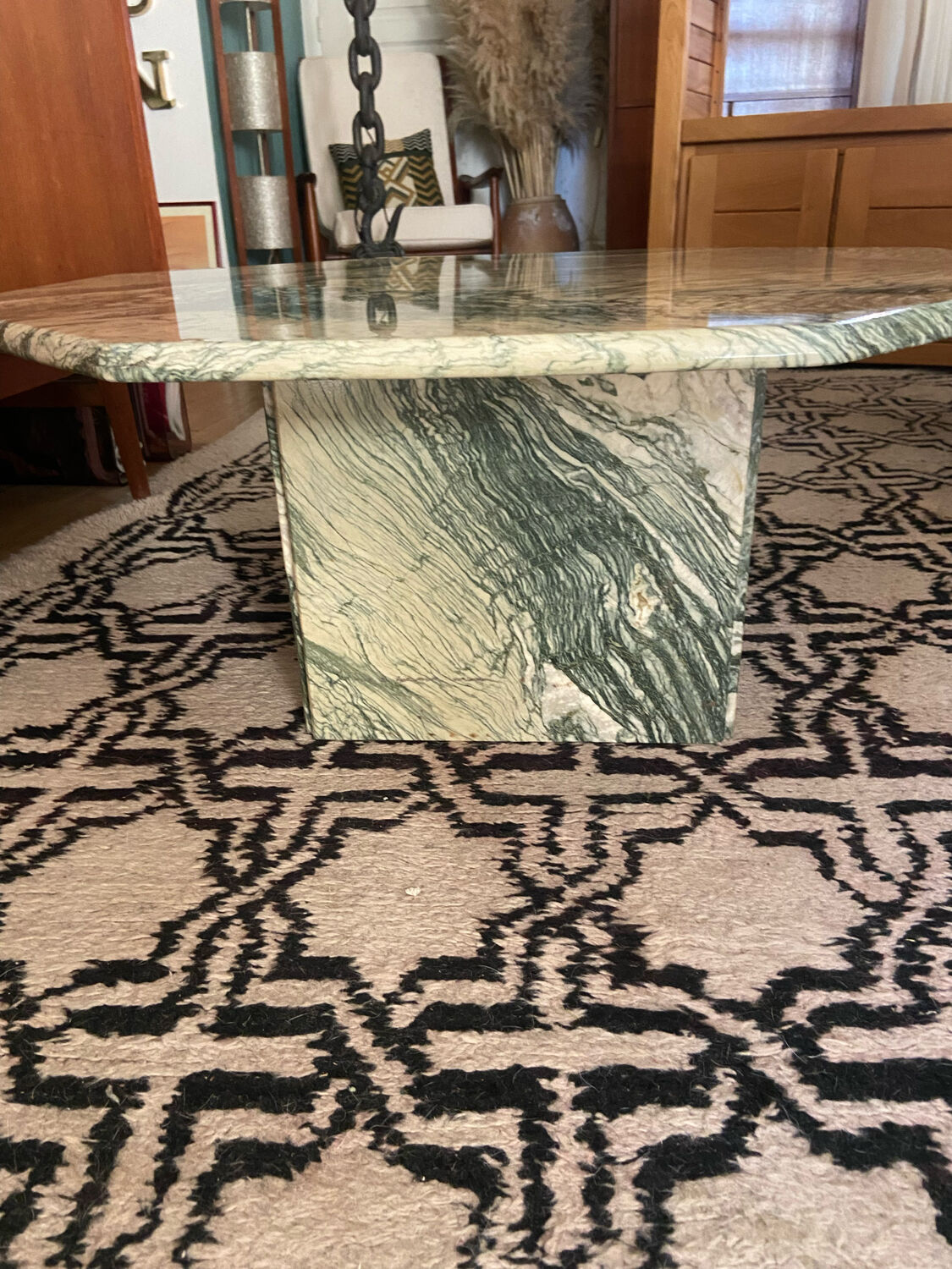 Octagonal marble coffee table
