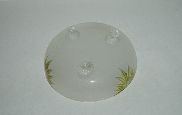 Coupe en verre givré et émaillé art-nouveau