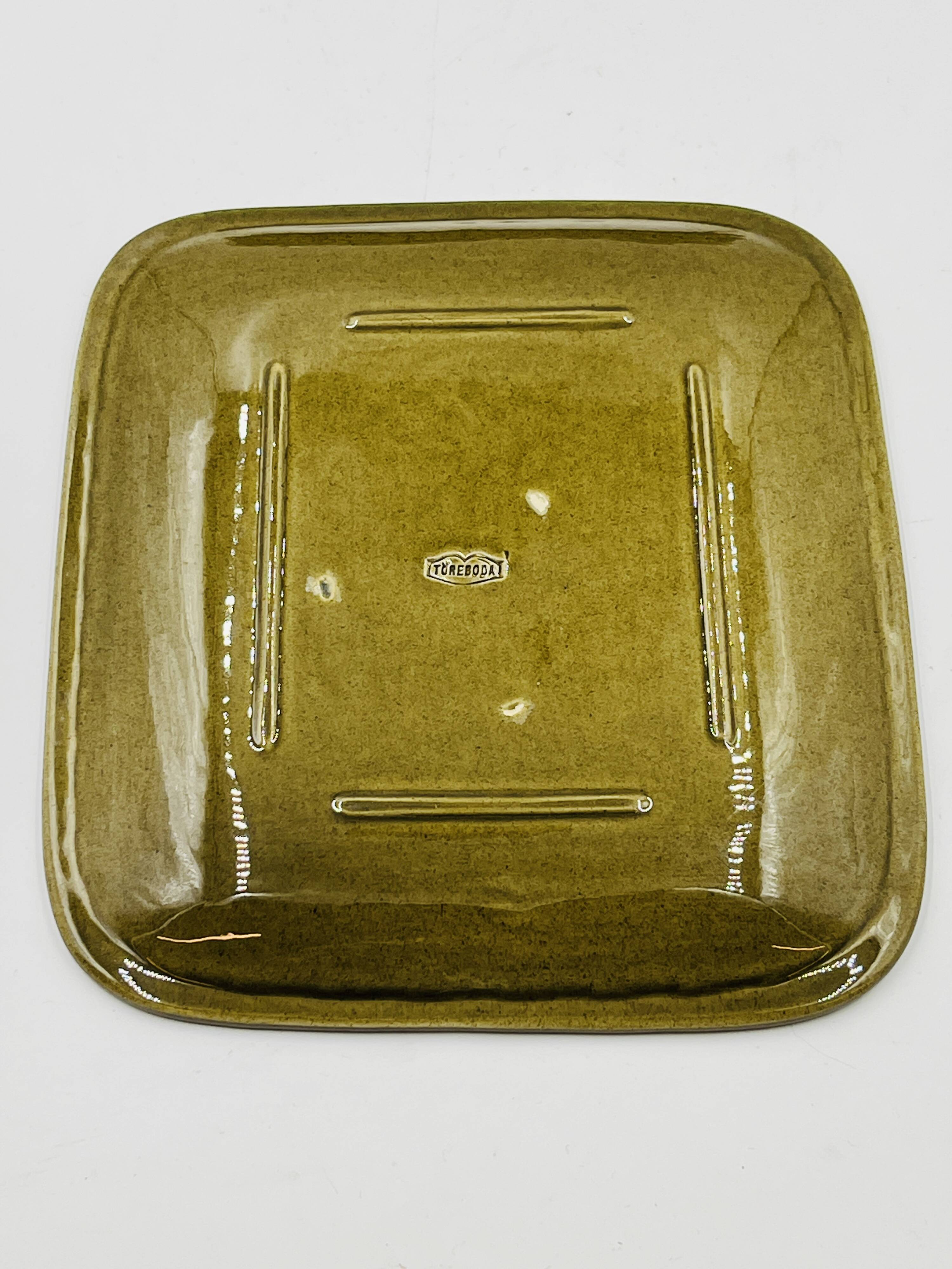Lot 5 assiettes carrées töreboda keramik christer heijl