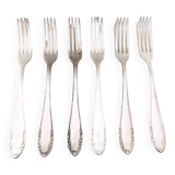 6 silver metal forks, 1930