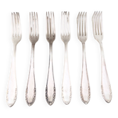 6 silver metal forks, 1930