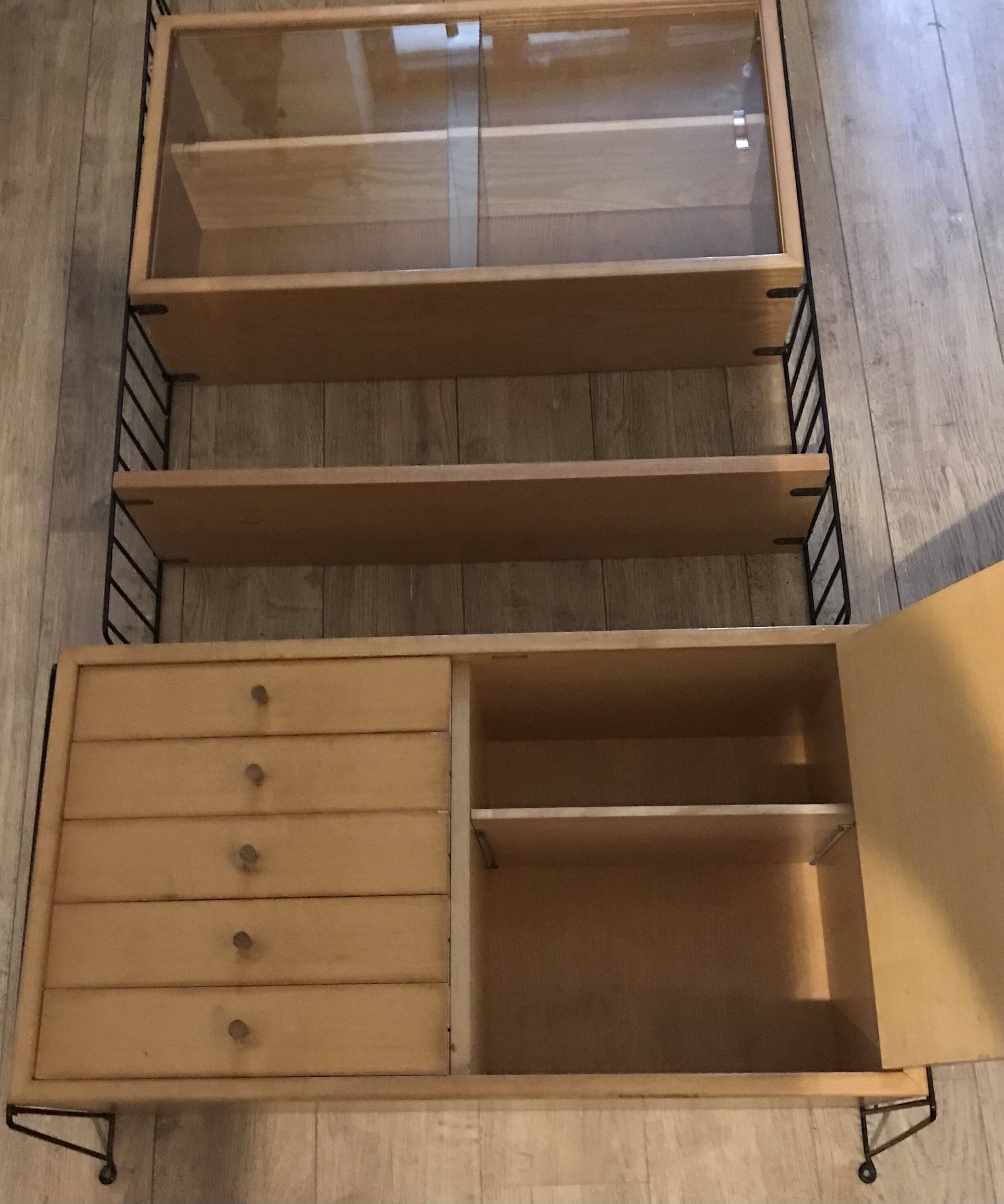 String wall unit, shelf unit and display case, Sweden 1960