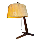 Hemp String & Teak Wood Table Lamp By Ib Fabiansen For Fog & Mørup, Denmark 1950S