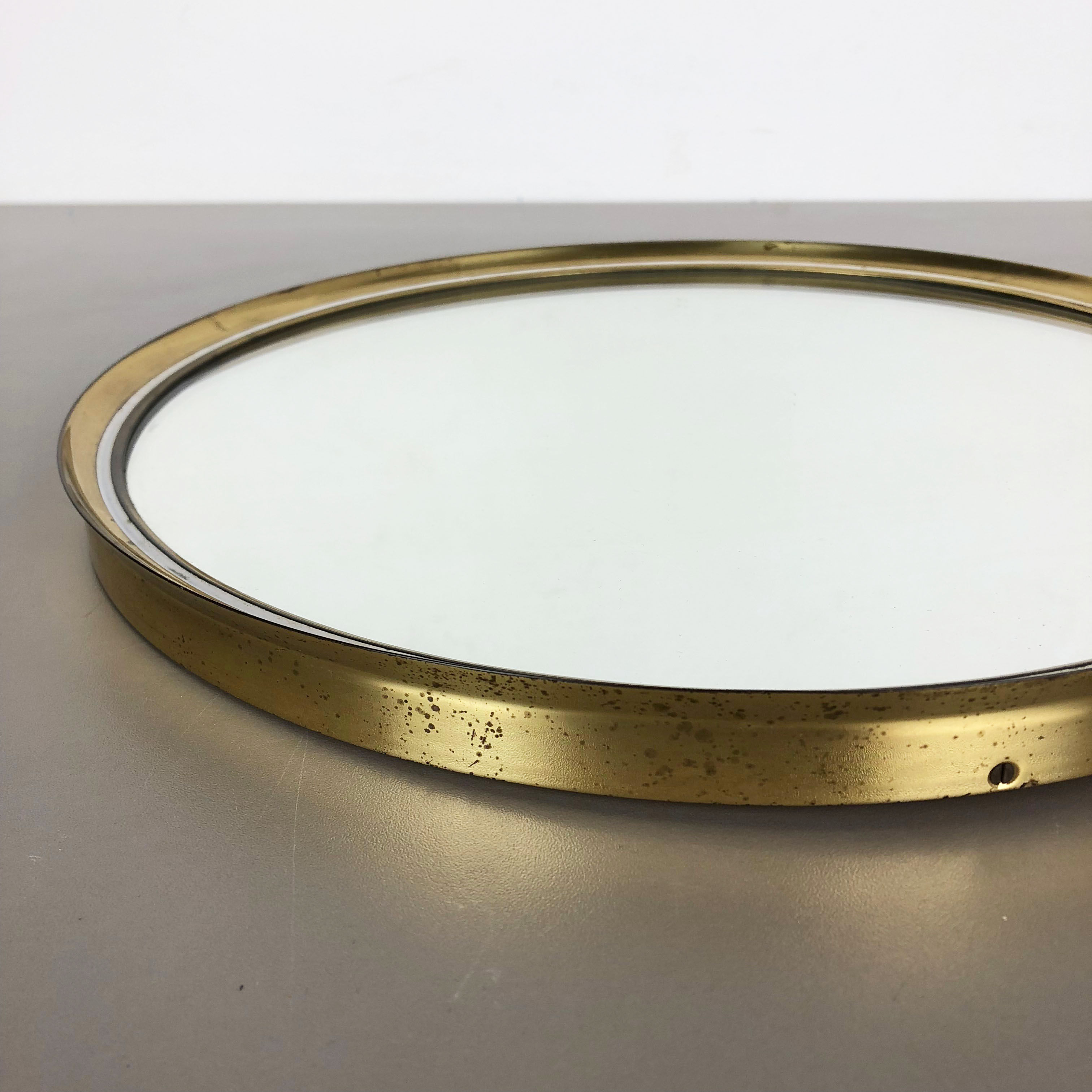 German modernist wall brass mirror Vereinigte Werkstätten München 1950s