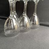 6 wine glasses - Art Deco - 1/2 blown and cut crystal