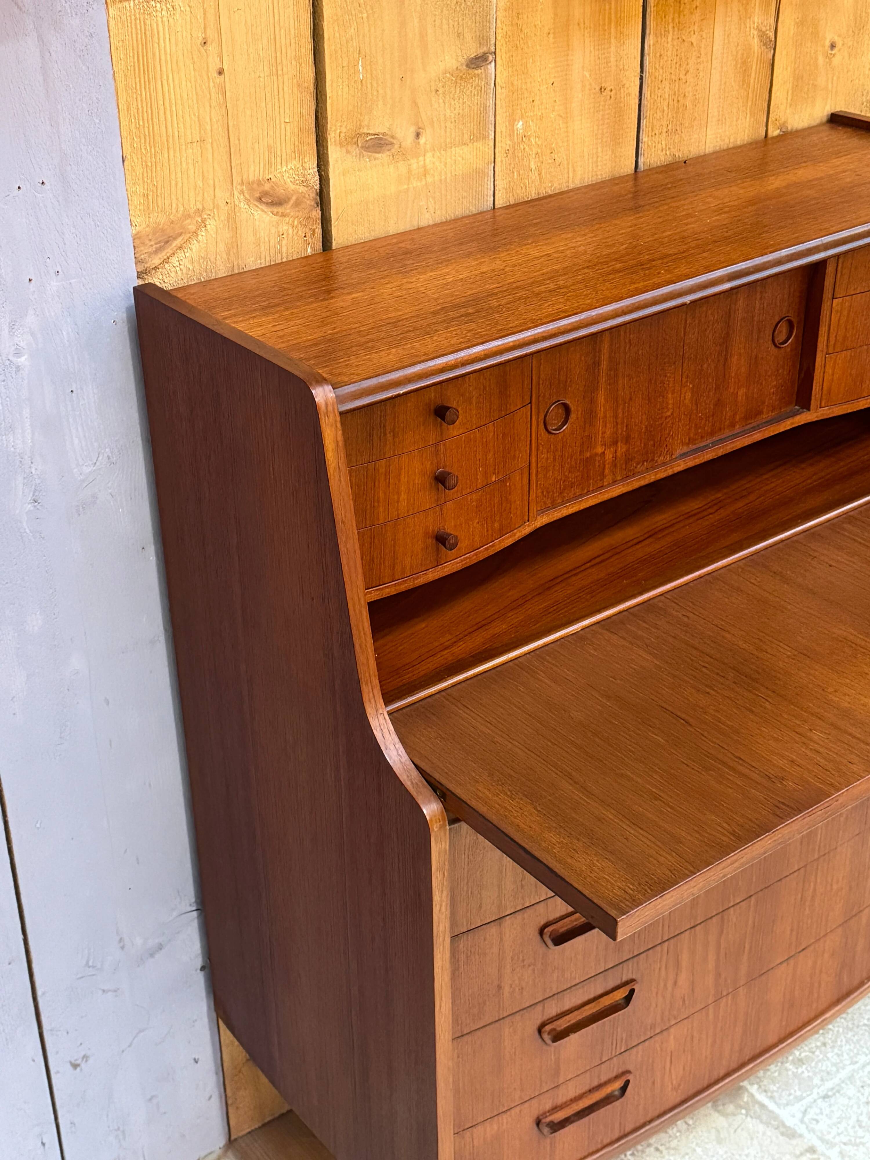 Vintage Scandinavian teak secretary "Alton" by Poul M. Jessen for Viby J Mobelfabrik