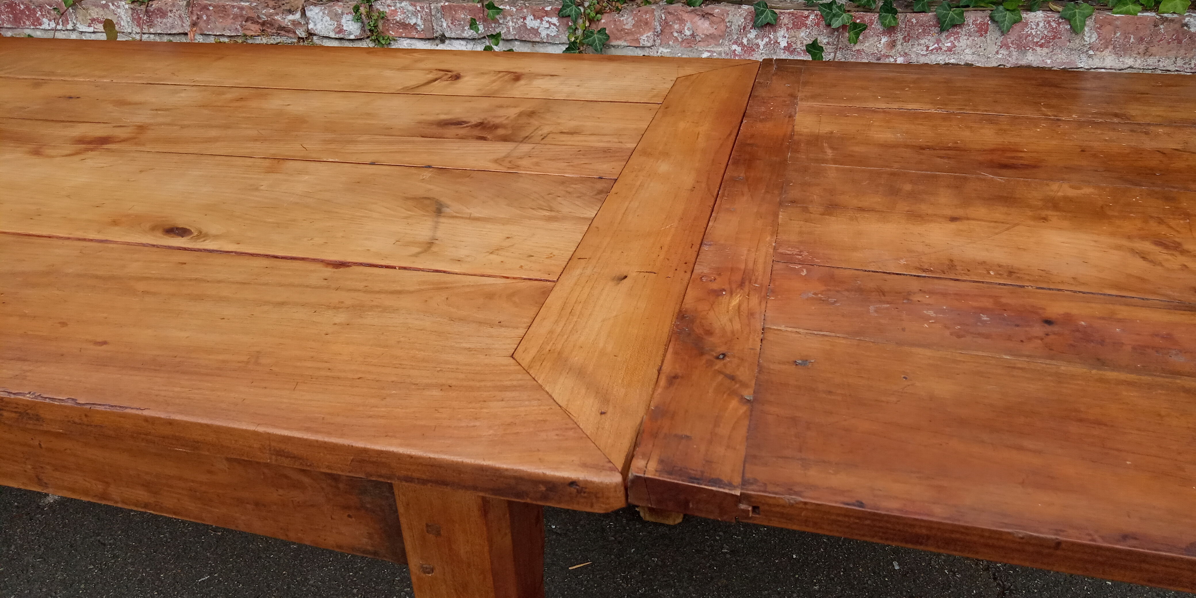 Elm farmhouse table with extensions 6/12 people