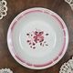 Vintage Badonviller plate – pink floral decoration – opaque porcelain, 1950s