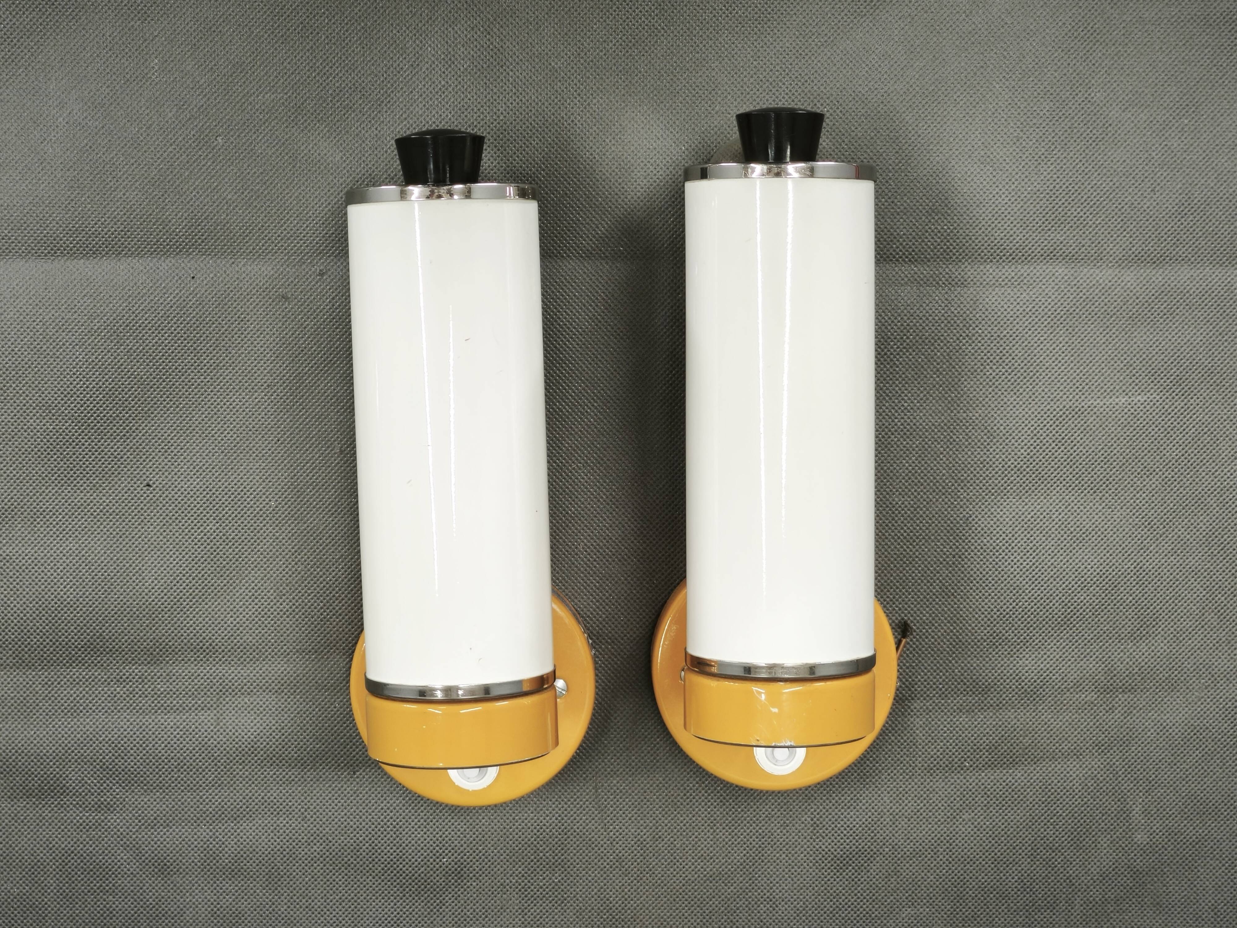Pair of Josef Hurka for Napako Adjustable Wall Lights, 1950s
