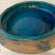 Blue and grey ceramic pottery dish