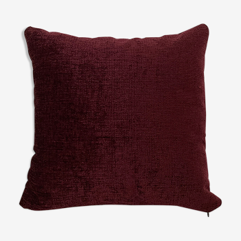 Plum purple velvet cushion