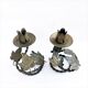 Pair of handcrafted wrought iron candlesticks vintage foliage