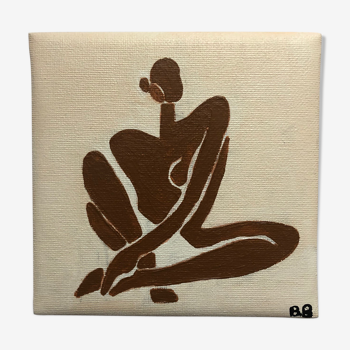 Wall decoration naked acrylic painting of sitting woman