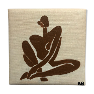 Wall decoration naked acrylic painting of sitting woman
