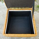 Leather patchwork chuff pouf 1970