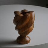 Scandinavian decorative wooden vase from the mid-20th century, 1960s.