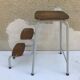 Antique grey metal step ladder