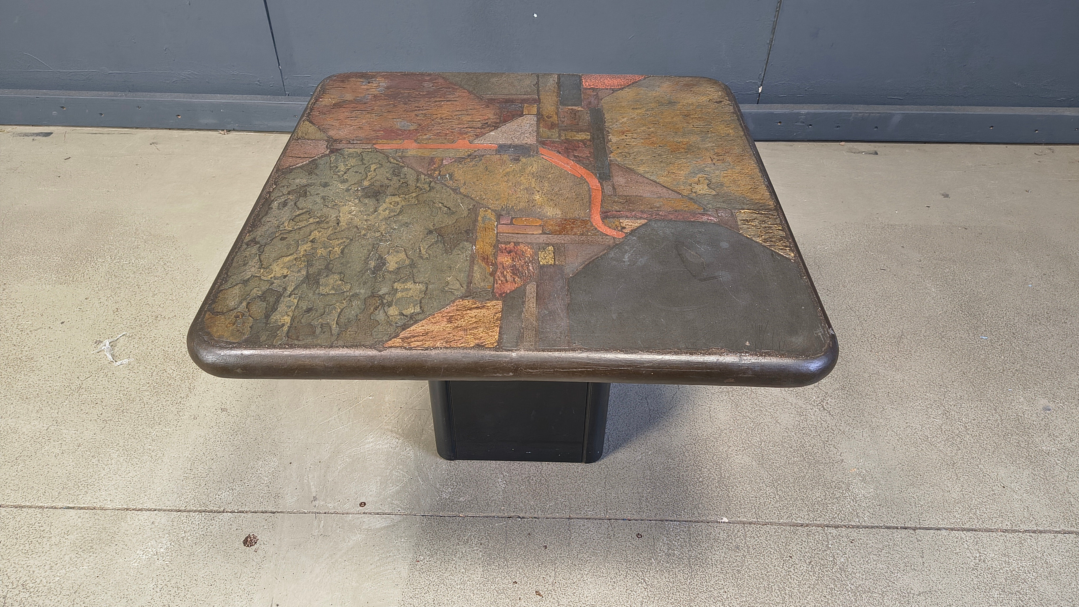 Brutalist side table by C. Kneip, 1991