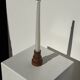Pyramidal circular teak monoxyle candlestick H7 D5